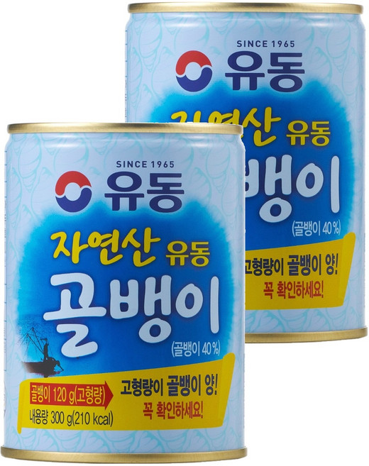 유동 자연산 골뱅이 통조림, 300g, 2개