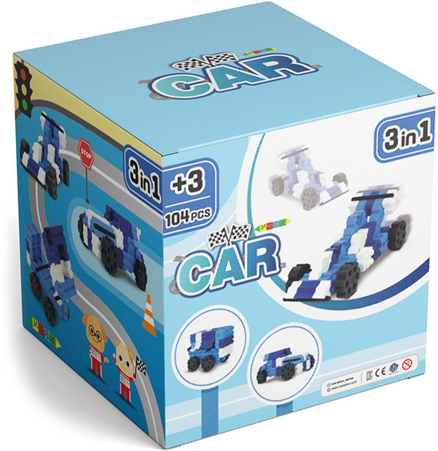 몰펀 3in1 자동차 블록 104p, 혼합색상, 1개