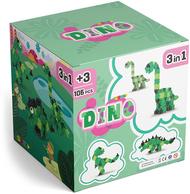 몰펀 3in1 공룡들 블록 106p, 혼합색상, 1개
