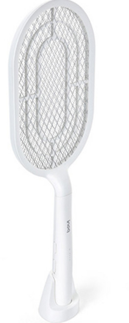 이노크아든 완벽밀착 커브형 충전식 해충 전기 모기채, 화이트