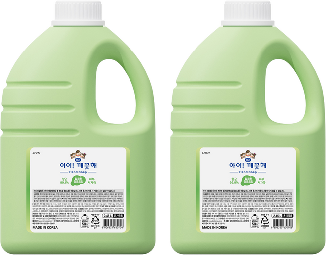 아이깨끗해 항균 폼 핸드솝 청포도향 리필, 2개, 2.45L