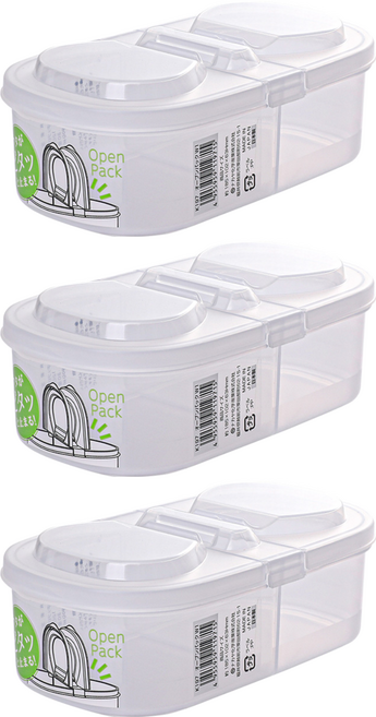 nakaya k197 掀蓋雙開收納盒600ml, 透明色, 1組