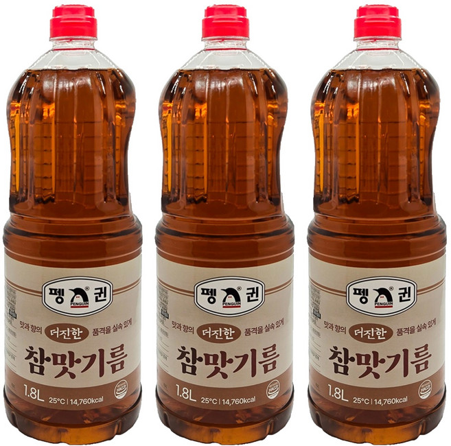 펭귄 참맛기름 89%, 3개, 1.8L