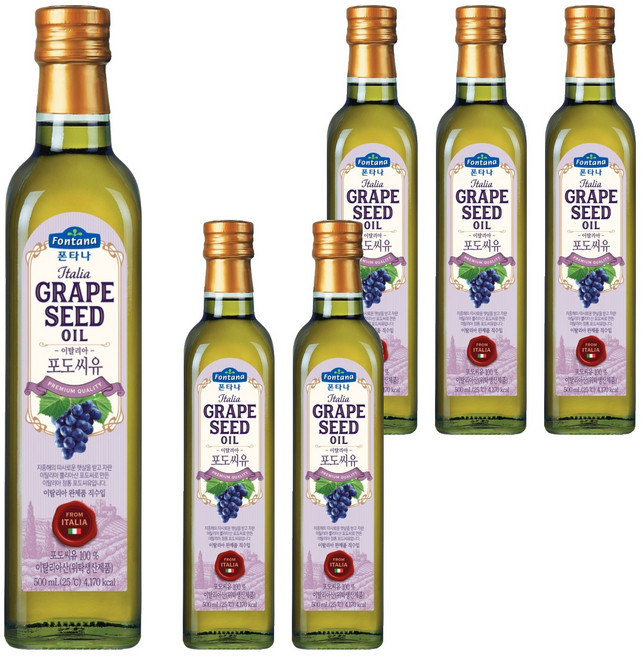 폰타나 이탈리아 포도씨유 마라스카, 500ml, 6개