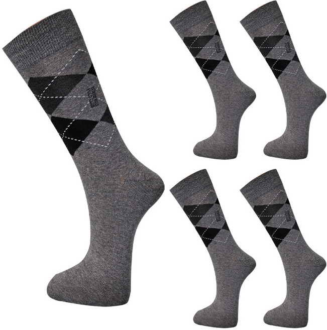 BEVERLY HILLS POLO CLUB 比佛利保羅 男士大尺碼大菱形圖案襪 5雙入