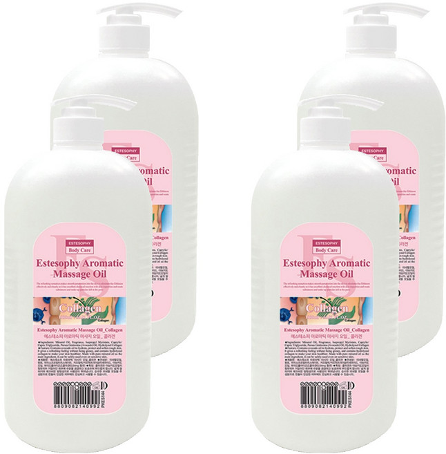 에스테소피 아로마틱 마사지 오일 콜라겐, 1L, 4개