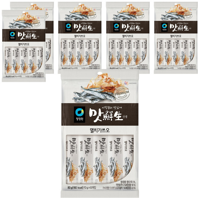 청정원 맛선생 멸치가쓰오 스틱, 80g, 6개