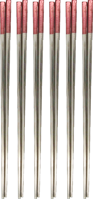 中式餐具 316 不鏽鋼 筷子, 喜慶紅, 3雙筷子, 6雙