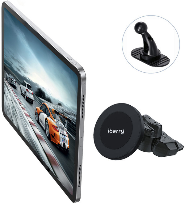 아이베리 UF 듀얼 모드 초강력 맥세이프 자석 CD슬롯 및 대쉬보드 태블릿 휴대폰 거치대, 1개