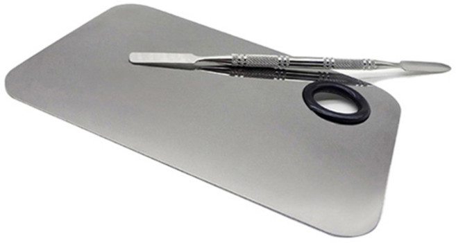 네일 메이크업 믹싱팔레트 + 스파츌라 세트, 1세트, 혼합색상