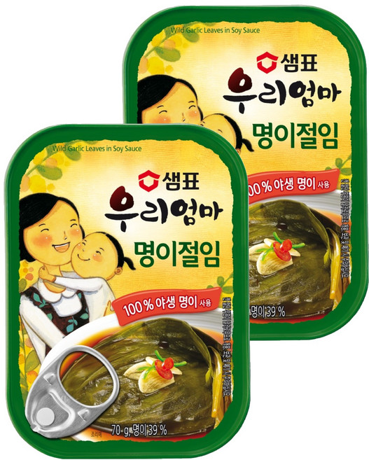 샘표 우리엄마 명이절임, 70g, 2개