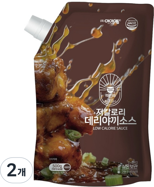 아이엠소스 저칼로리 데리야끼 소스, 2개, 500g