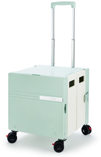 랄라 플렉시블 테이블 프리미어 360도 4바퀴 접이식카트 XL, 베이비민트X크림, 1개