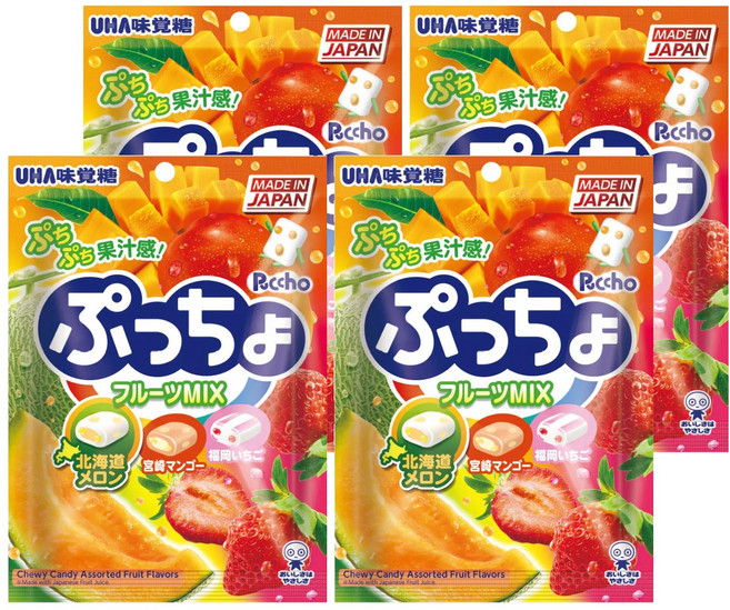 UHA 味覺糖 普超軟糖 水果味, 90g, 4袋