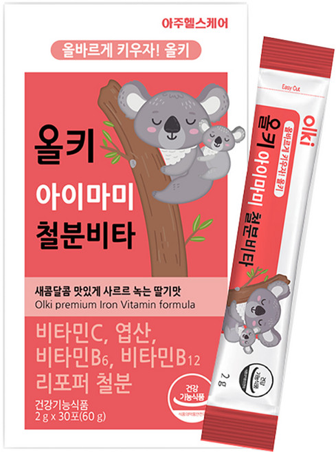 올키 아이마미 철분 비타 딸기맛 30p, 60g, 1개