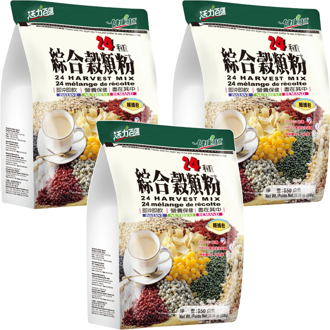健康時代 24種綜合榖類粉 無糖, 850g, 3包