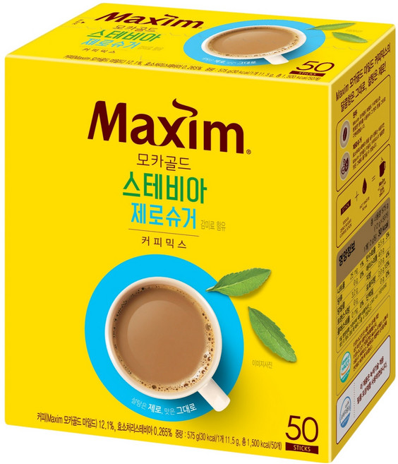 맥심 모카골드 스테비아 제로슈거 커피믹스, 11.5g, 50개입, 1개