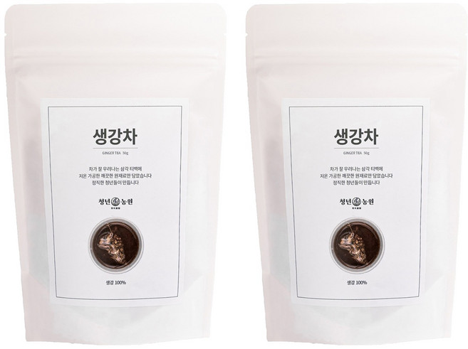 청년농원 저온가공 생강차 삼각티백, 1g, 50개입, 2개