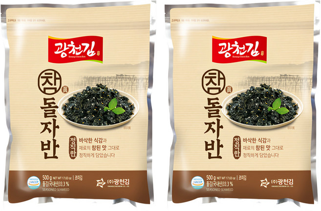 광천김 참 돌자반, 500g, 2개