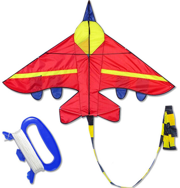 파이프박스 비행기 연 레드 + 실 얼레 100m, 1세트