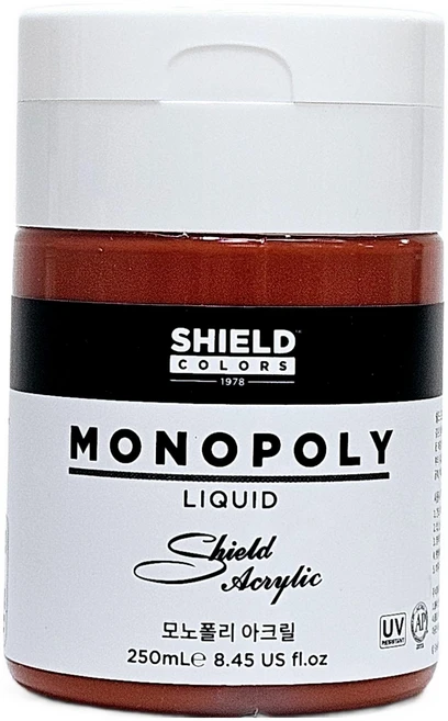 쉴드 모노폴리 아크릴물감 621 Burnt Sienna, 250ml - 쿠팡