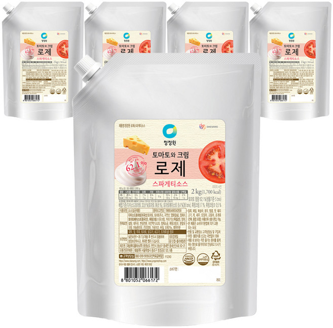 청정원 로제 스파게티 소스, 2kg, 4개