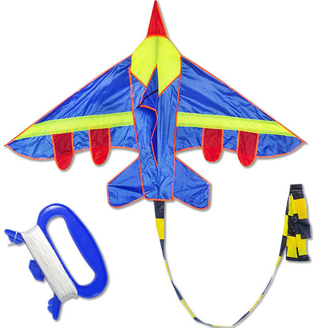 파이프박스 비행기 연 블루 + 실 얼레 100m, 1세트