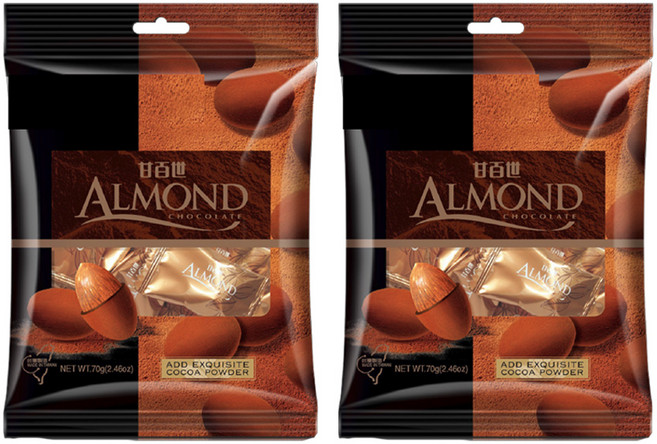 KAISER 甘百世 巧克力粉杏仁豆, 70g, 2袋