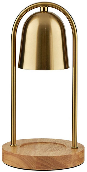 好物良品 原木吊鐘香氛融蠟檯燈|附燈泡 無火安全融蠟 亮度可調 香氛持久, 1個, 原木色 + 金色