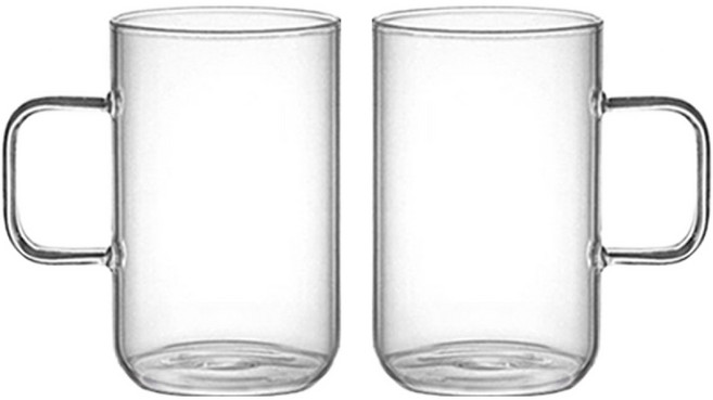 어뮤즈키친 내열유리 머그컵 500ml, 2개