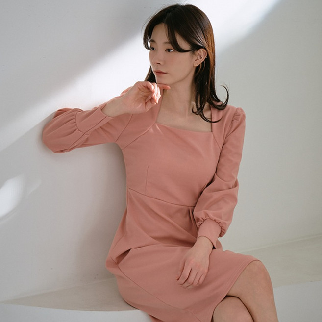 구디프 여성용 단정핏 승모보완 롱 원피스