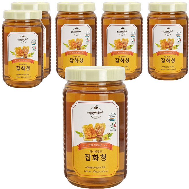 허니비푸드 잡화청, 2kg, 6개