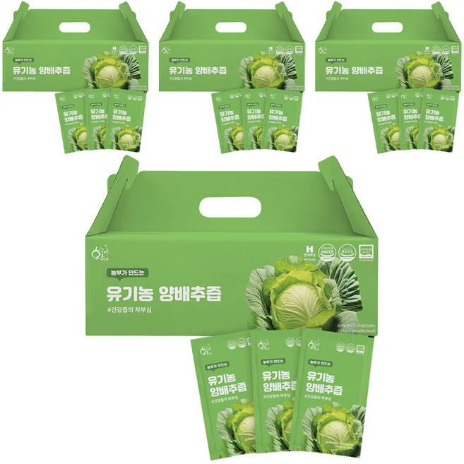 황금이네 유기농 양배추즙 100ml 30포, 3L, 4개