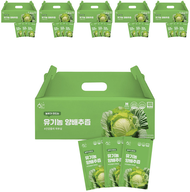 황금이네 유기농 양배추즙 100ml 30포, 3L, 6개