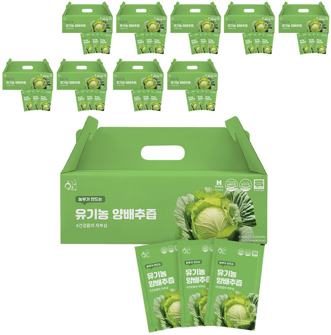 황금이네 유기농 양배추즙 100ml 30포, 3L, 10개