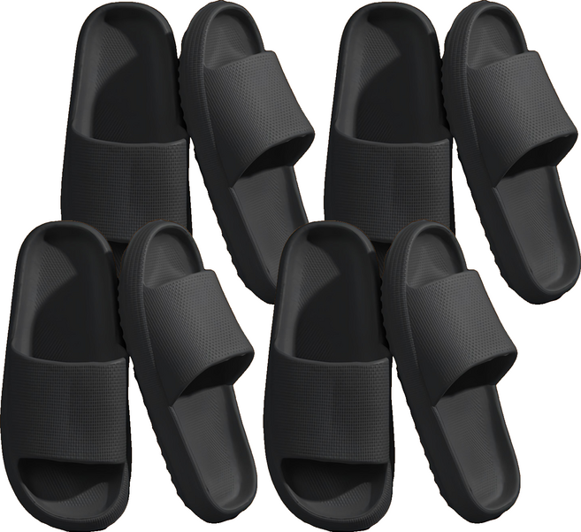 지베아 실내 거실화 슬리퍼, 블랙, 4개