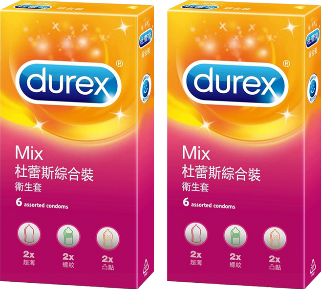 DUREX 杜蕾斯 綜合裝保險套 6個, 2盒
