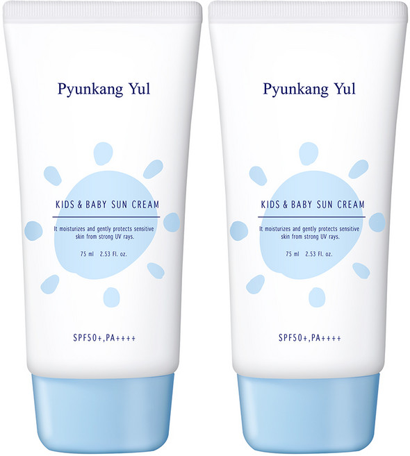 편강율 키즈 앤 베이비 촉촉 선크림 SPF50+ PA++++, 2개, 75ml