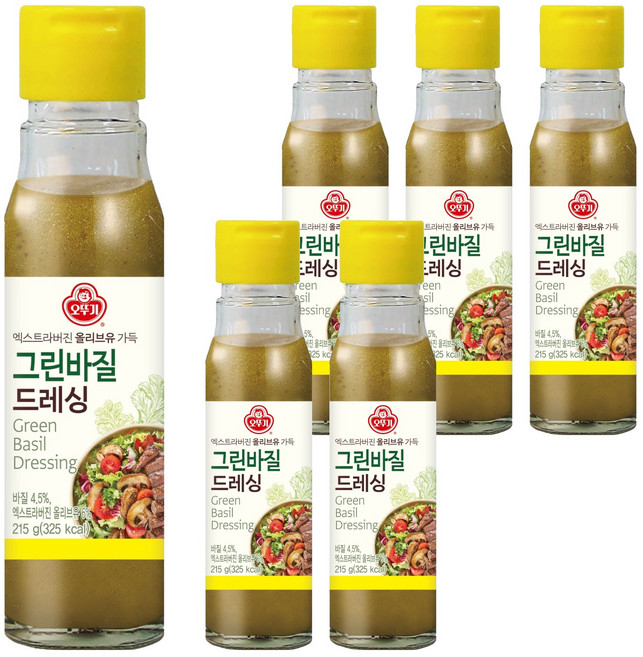 오뚜기 그린바질 드레싱, 215g, 6개