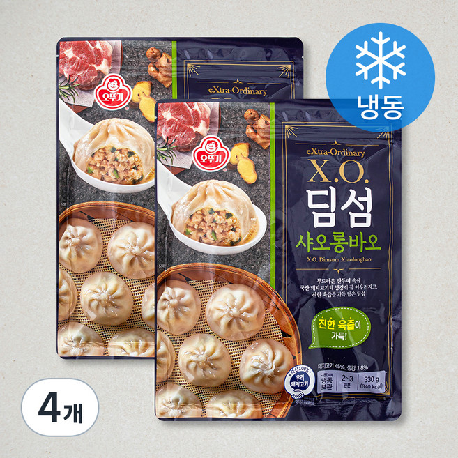오뚜기 X O 딤섬 샤오롱바오 만두 (냉동), 330g, 4개