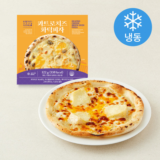 키친서울 콰트로치즈 화덕피자 (냉동), 122g, 1개, 1개입