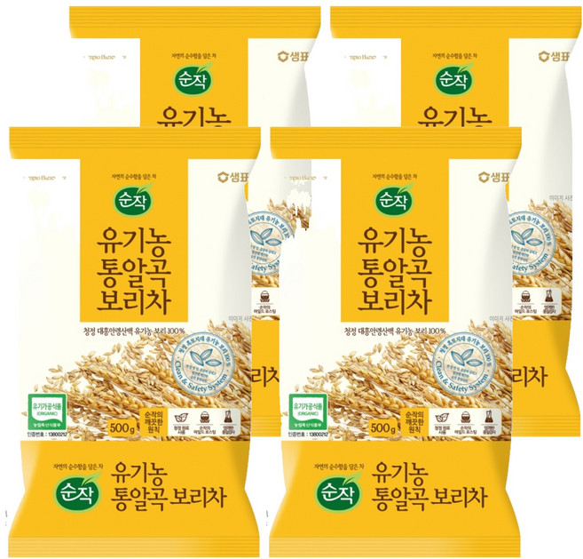 순작 유기농 통알곡 보리차, 500g, 1개입, 4개