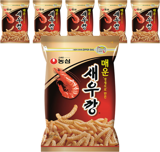 농심 매운새우깡, 400g, 6개