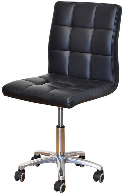 CABLE&HOME'S 凱堡家居 九宮皮革二代鋁合金腳電腦椅, 黑色