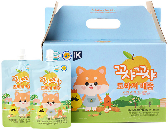 꼬샤꼬샤 도라지 배즙 스파우트형, 90ml, 30개