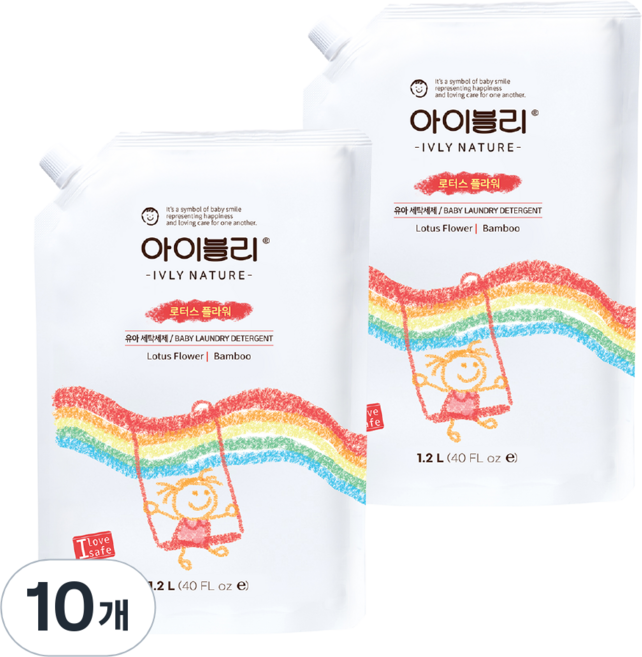 아이블리네이처 유아 세제 로터스 플라워향, 1.2L, 10개