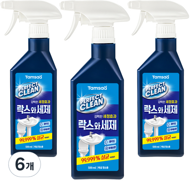 탐사 살균 99.9% 락스와세제 폼 스프레이 후레쉬향, 500ml, 6개