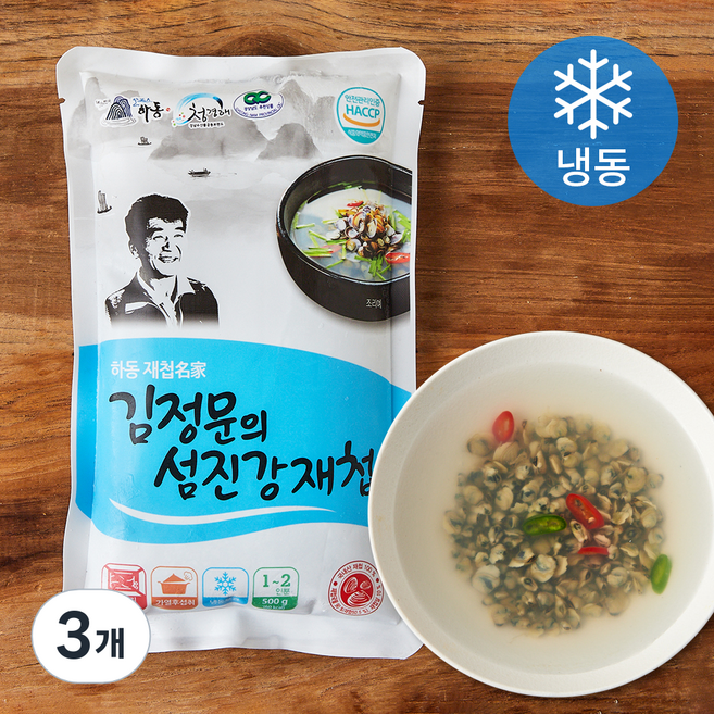 김정문 하동 재첩 섬진강 재첩국 1~2인분 (냉동), 500g, 3개