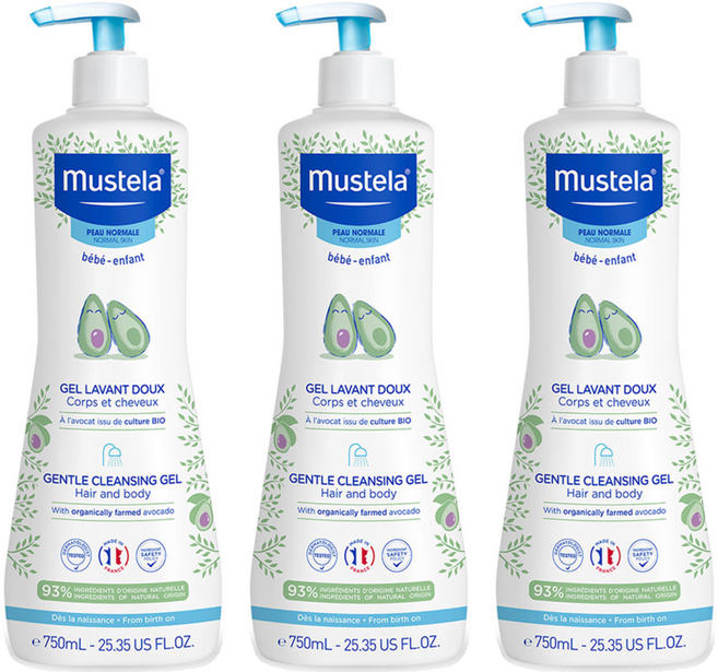 무스텔라 젠틀 탑투토 클렌징 젤, 750ml, 3개