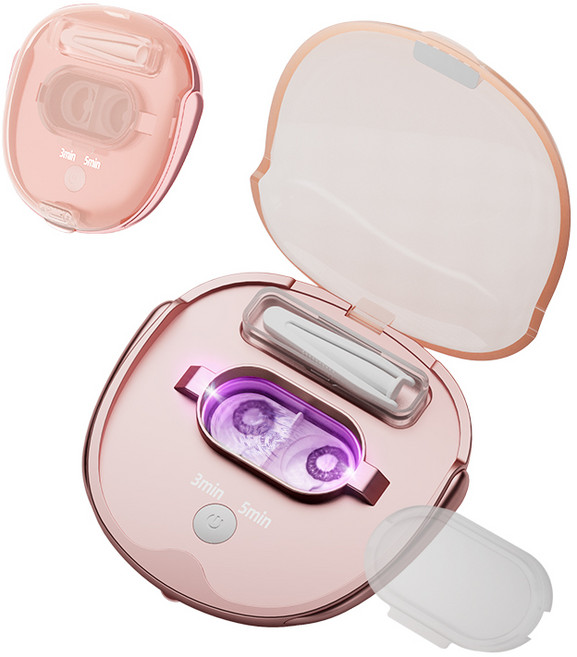 셀루미 UV-C 살균 초음파 렌즈세척기, 로즈 핑크, 1개